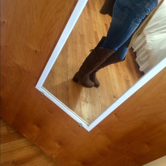 SOLD OTK Lace Up Back Cognac Boots - Picture 3 of 4